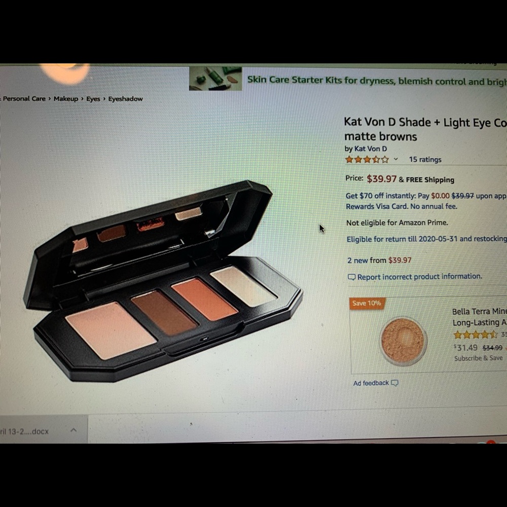 Kat Von D light eye contour quad